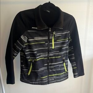 ZeroXposur Black and Gray Kids Jacket with Neon Green Accents